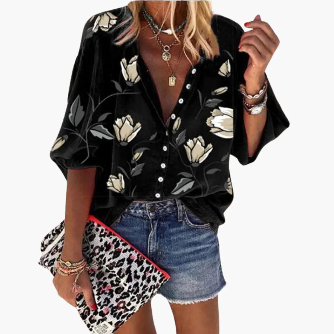 Bavane | Blouse with Floral Pattern for Women Relaxed Summer Style