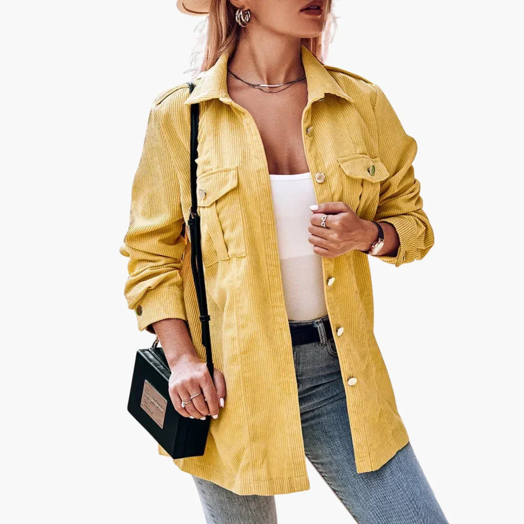 Bavane | Women's Cord Jacket with Button Closure