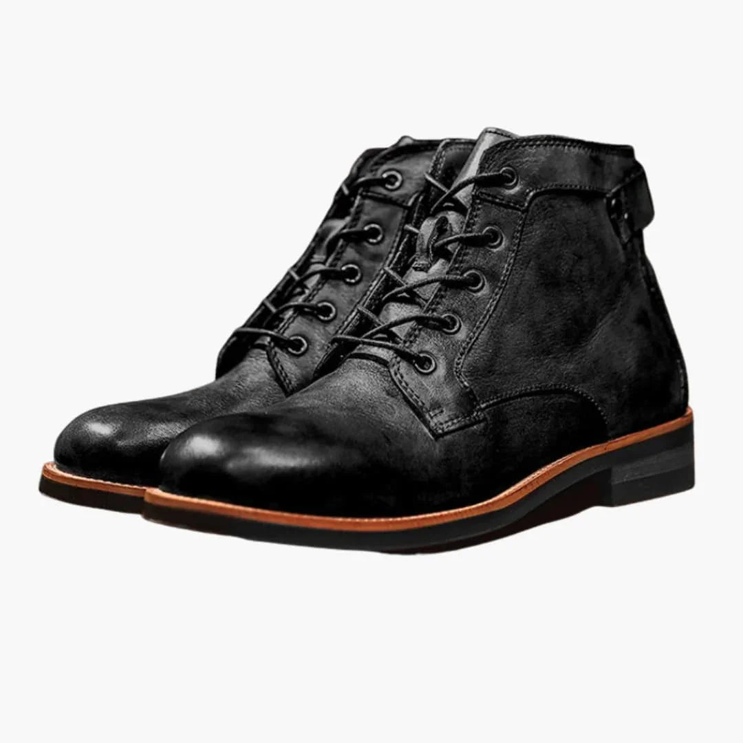 Bavane | Men's Lace-Up Boots with Textured Surface
