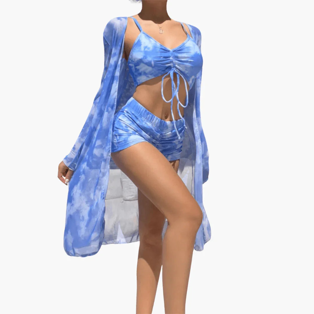Bavane | Bikini Set with V-Neck for Women Including Tie-Dye Cover-Up