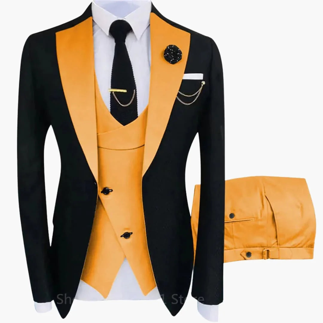 Bavane | Men's Suit with Vest and Long-Sleeve Blazer