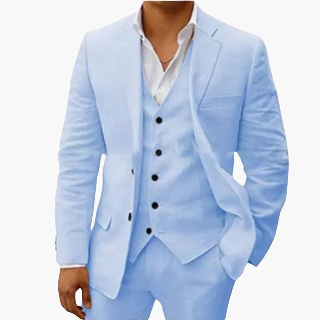 Bavane | Men's Summer Suit Three-Piece with Vest, Jacket, and Pants