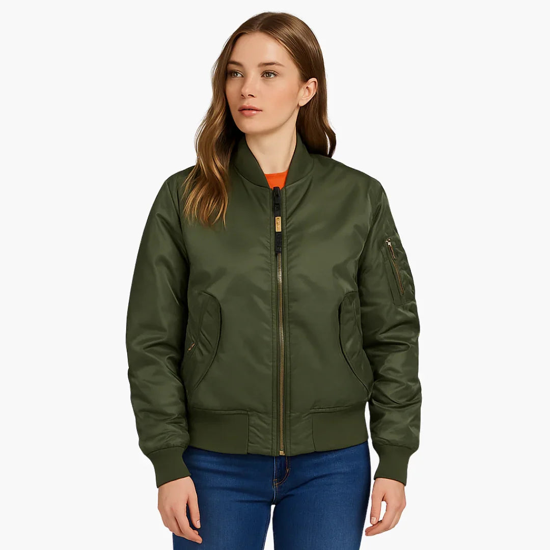 Bavane | Women's Jacket with Ribbed Collar and Sleeve Pocket