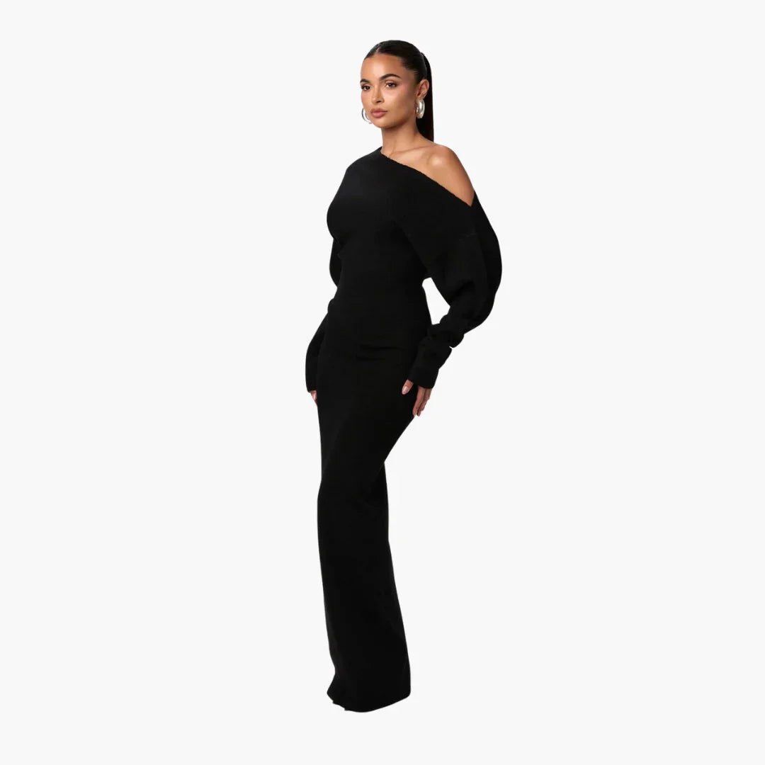 Bavane | Off-Shoulder Knit Dress for Women Elegant Evening Dress
