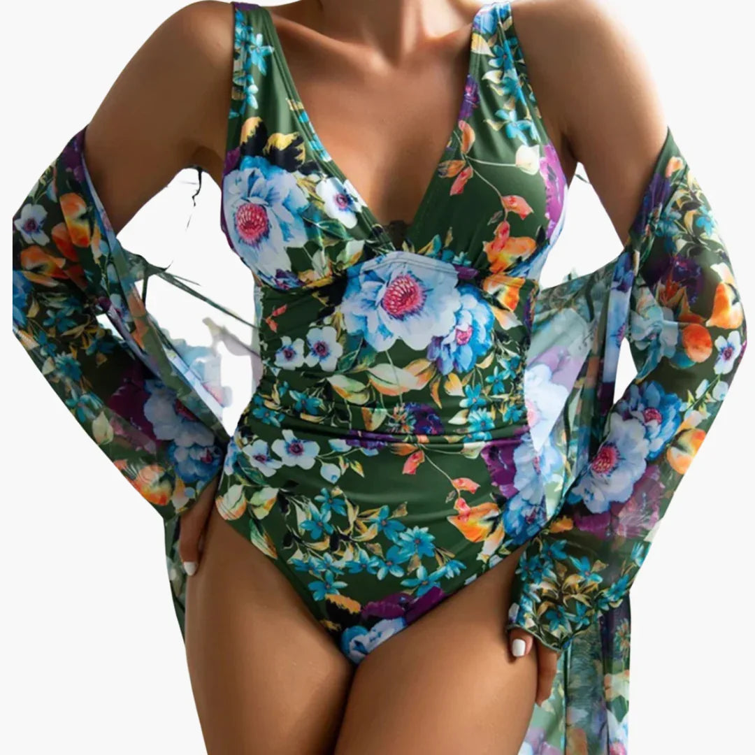 Bavane | Wrap Swimsuit - Women's One-Piece with Tummy Control