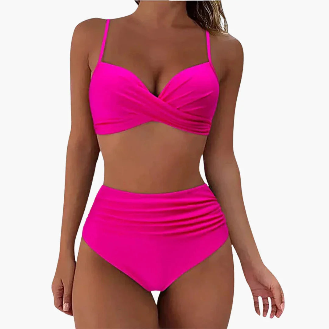 Bavane | Two-Piece Bikini Set - Women's Swimwear with Floral Print & Band