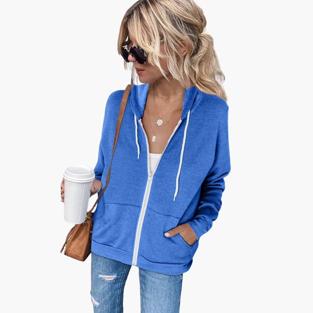 Bavane | Women's Zip-Up Hoodie with Side Pockets