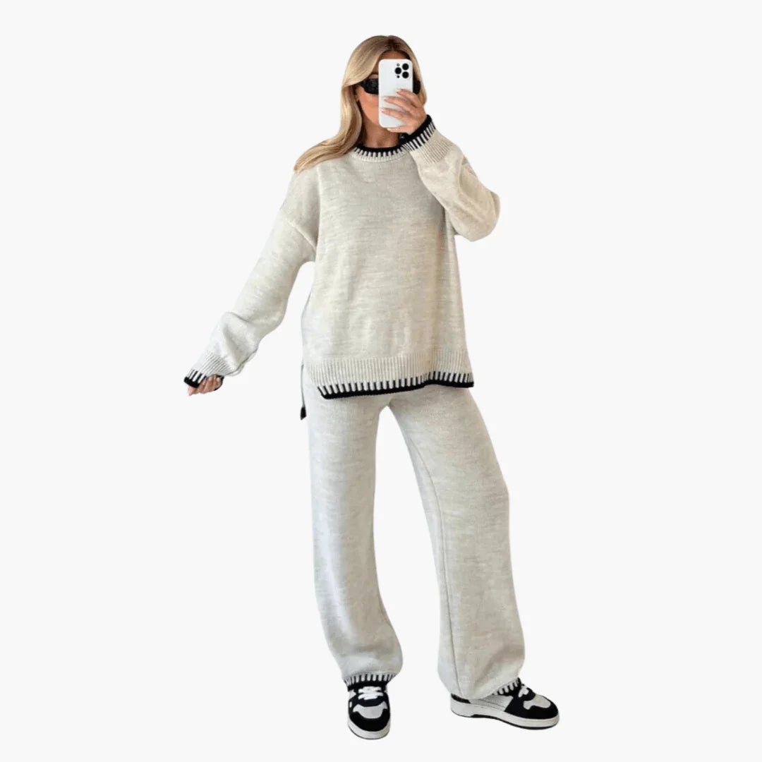 Bavane | Trendy Lounge Set for Women Comfortable Knit Top and Pants