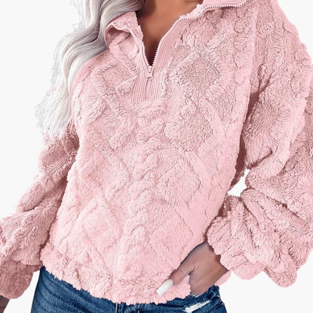 Bavane | Women's Sweater with Stand-Up Collar and Textured Knit