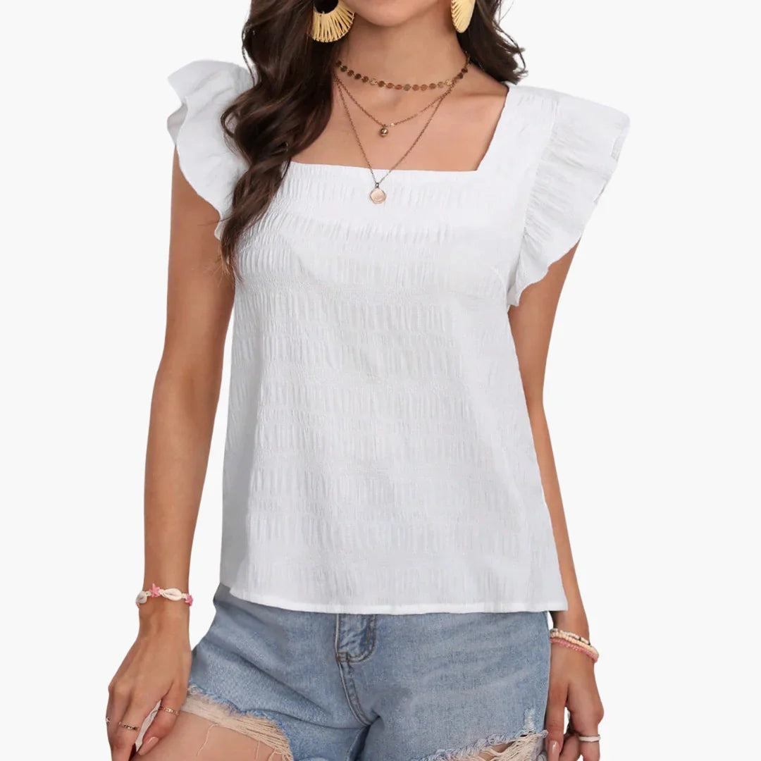 Bavane | Blouse with Square Neckline for Women Elegant & Airy