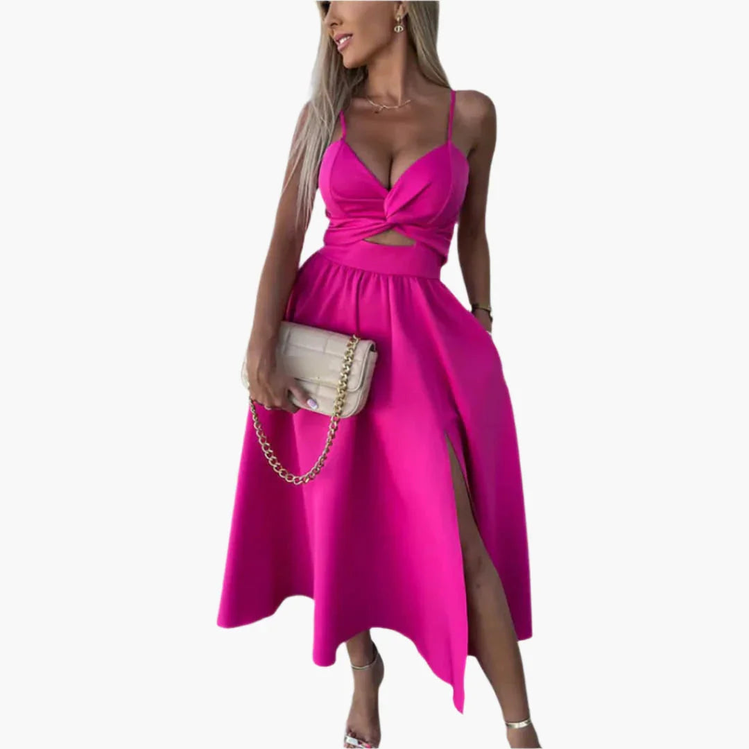 Bavane | Elegant Midi Dress for Women Summer Dress with Straps