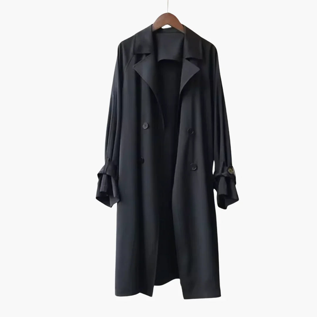 Bavane | Women's Trench Coat with Lapel Collar and Double-Breasted Closure