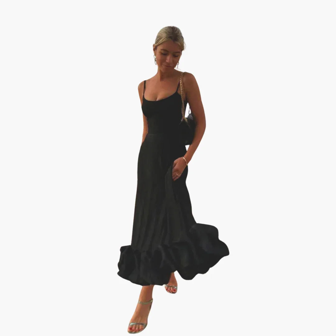 Bavane | Elegant flowing dress for women - with ruffles at the hem