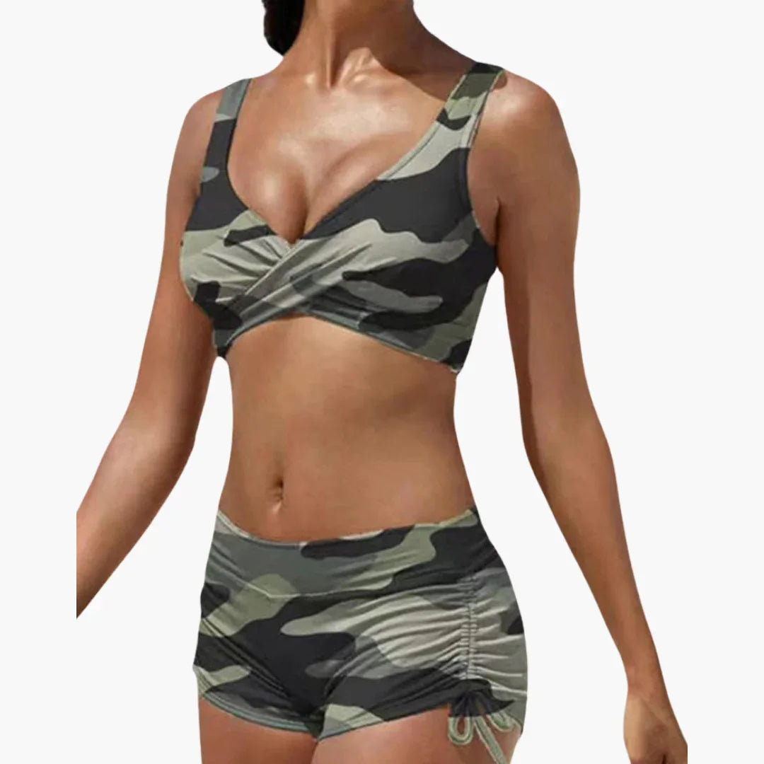 Bavane | Twist Bikini Top with Shorts - Women's Two-Piece for Summer
