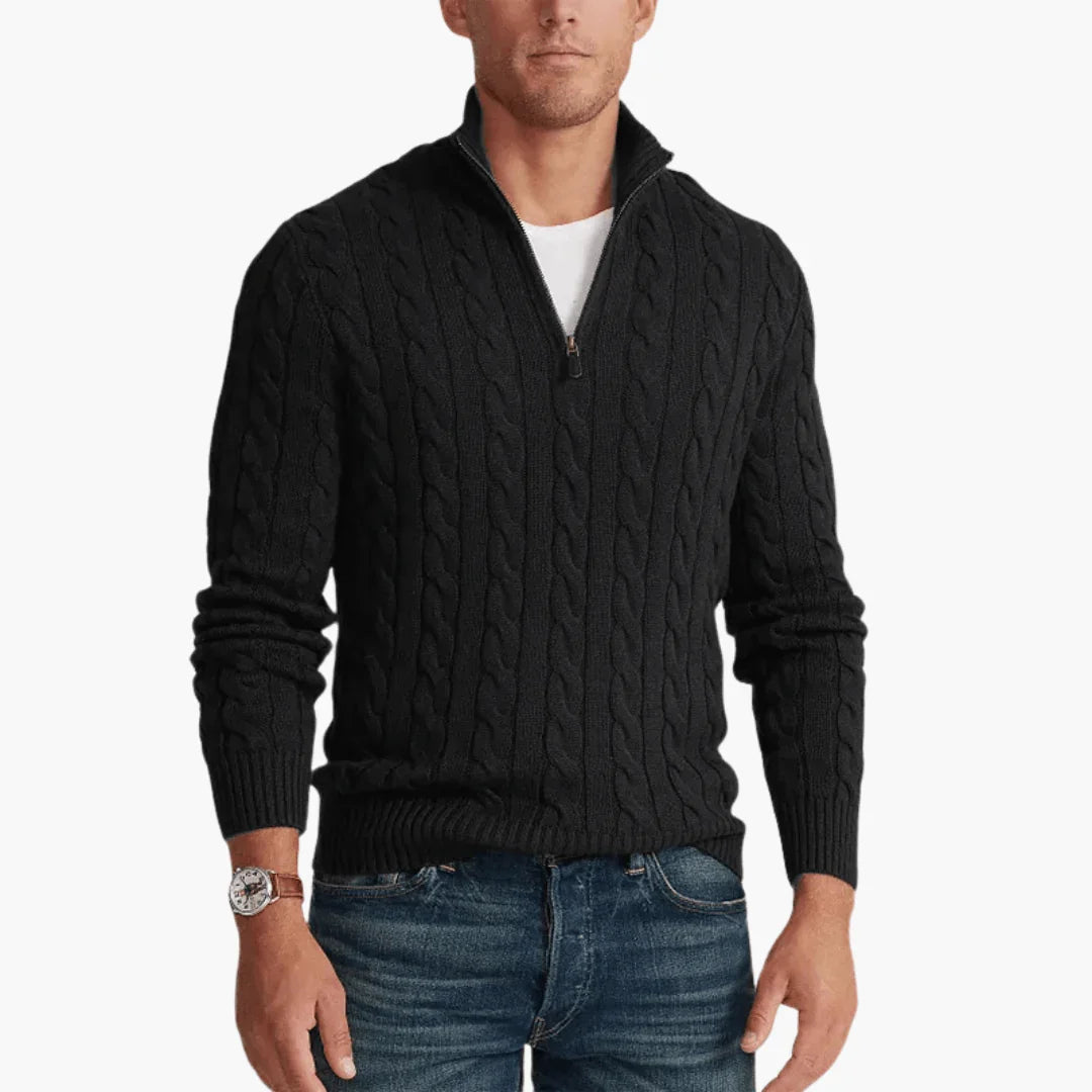 Bavane | Men's Knit Sweater with Zipper Winter Sweater