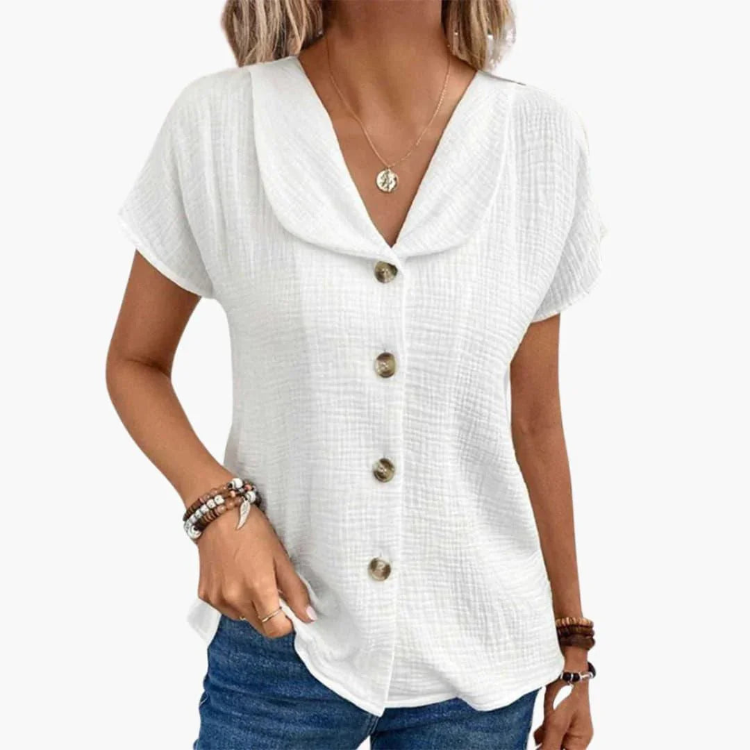 Bavane | Button-up Blouse for Women Summer Casual Fit