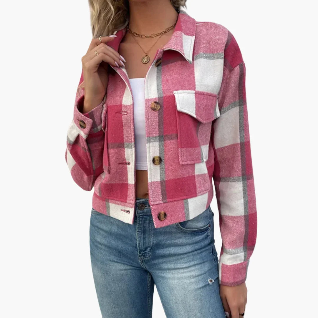 Bavane | Women's Checked Jacket with Button Closure