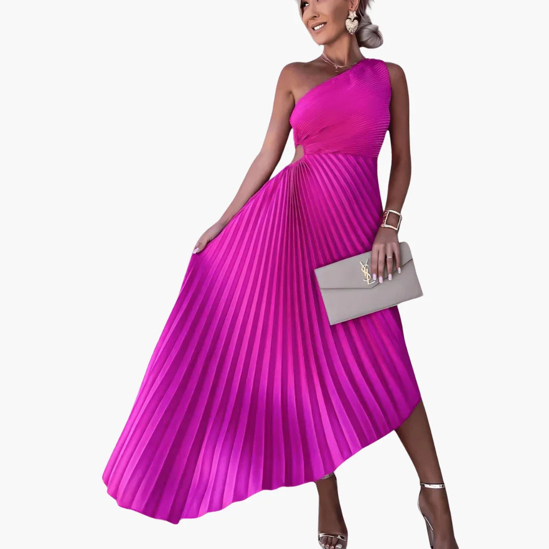 Bavane | Ankle-Length Sleeveless Evening Dress for Women with One Shoulder