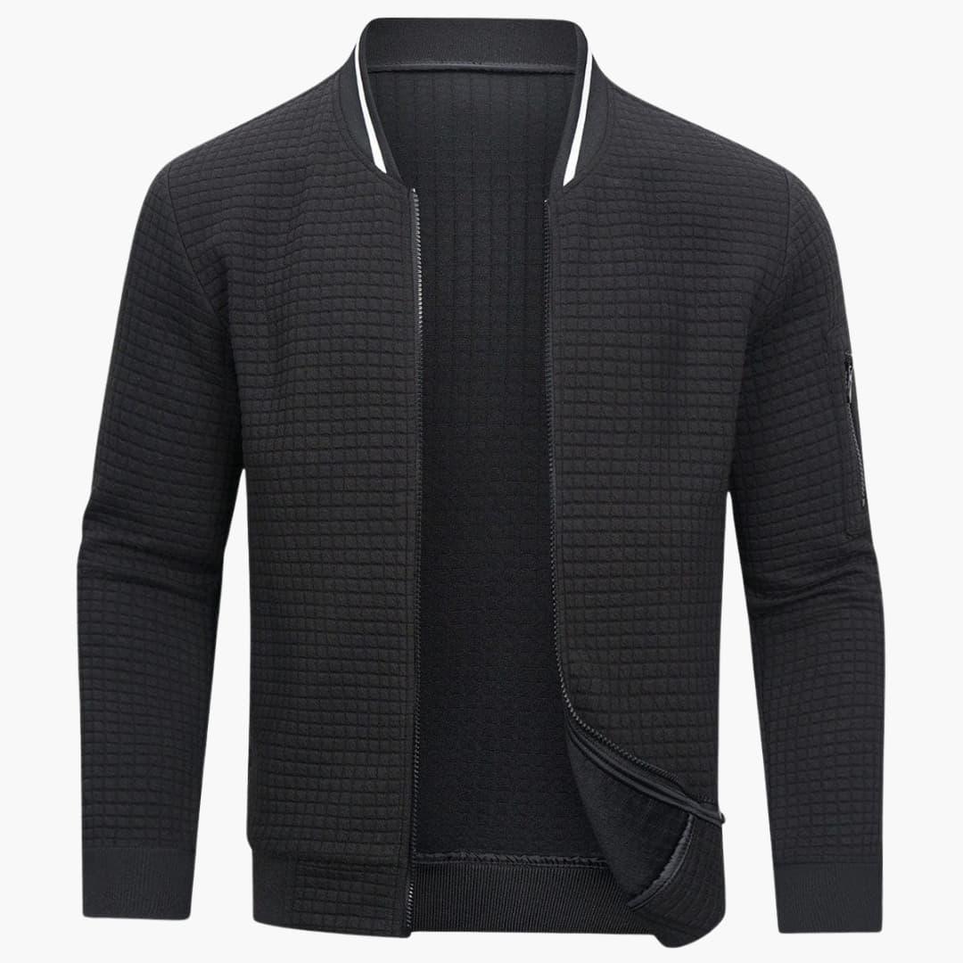 Bavane | Men's Zip-Up Sweater with Ribbed Structure