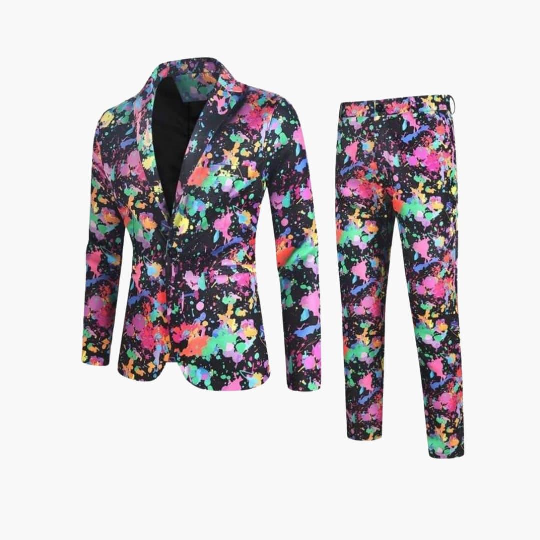 Bavane | Multicolored Slim-Fit Suit for Men - Modern Look