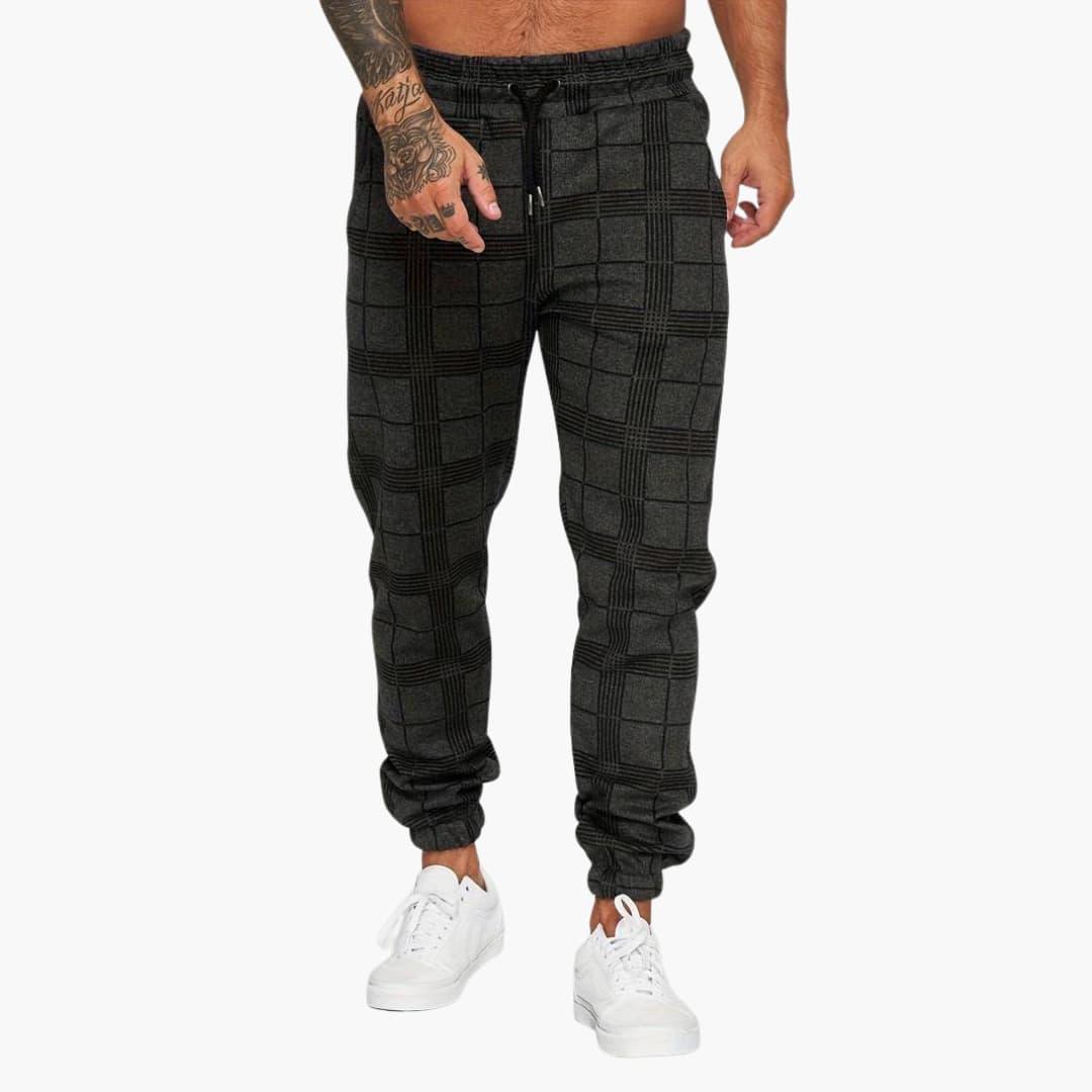 Bavane | Men's pants with elastic waistband and checked surface