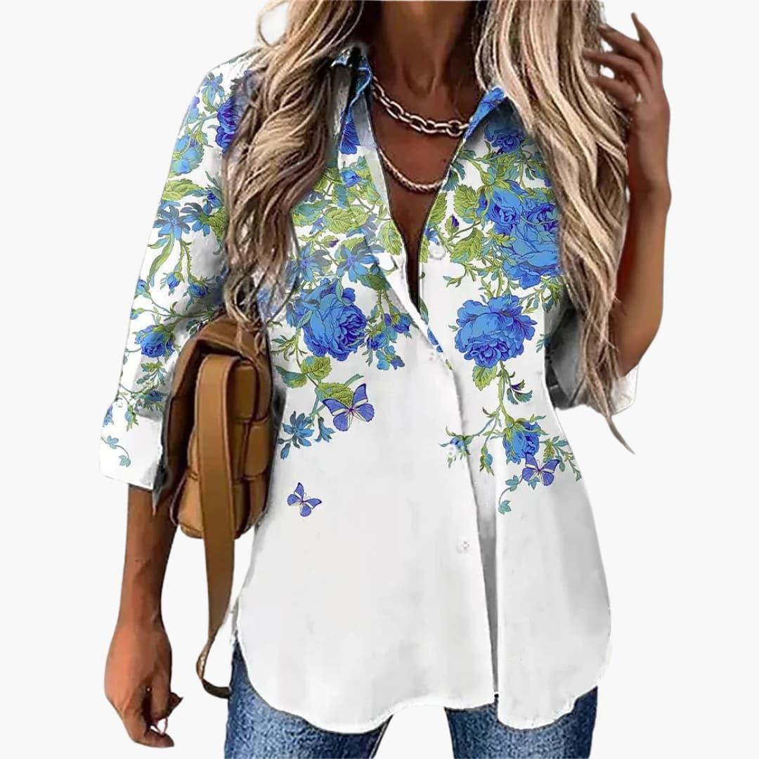 Bavane | Floral Casual Top for Women - Summery Floral Pattern