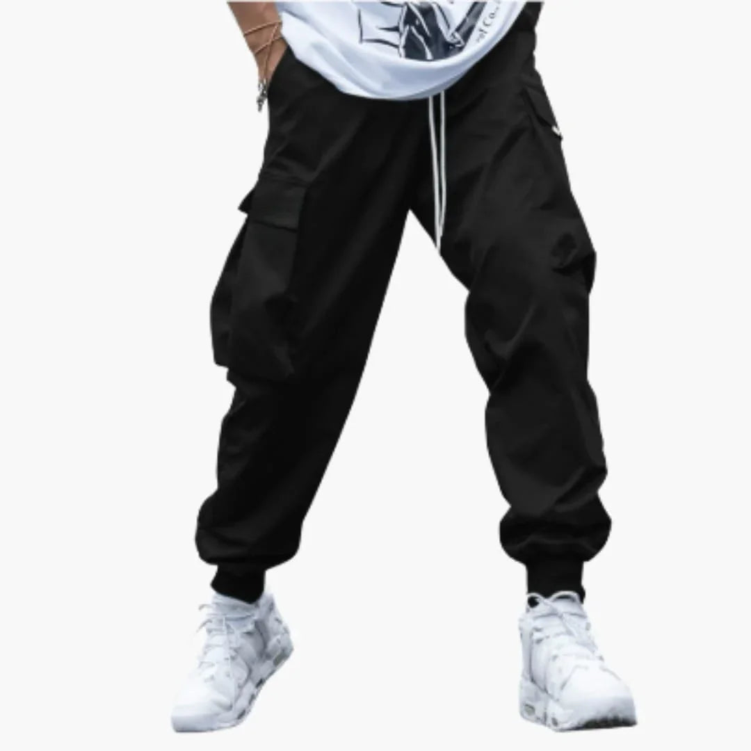 Bavane | Men's Cargo Jogger Pants with Drawstring and Elastic Cuffs