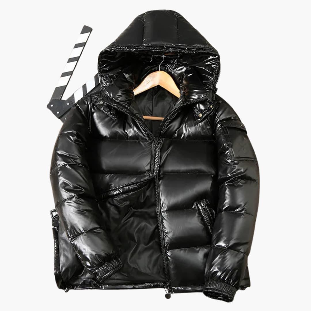 Bavane | Men's Down Jacket with Hood and Quilted Outer Material