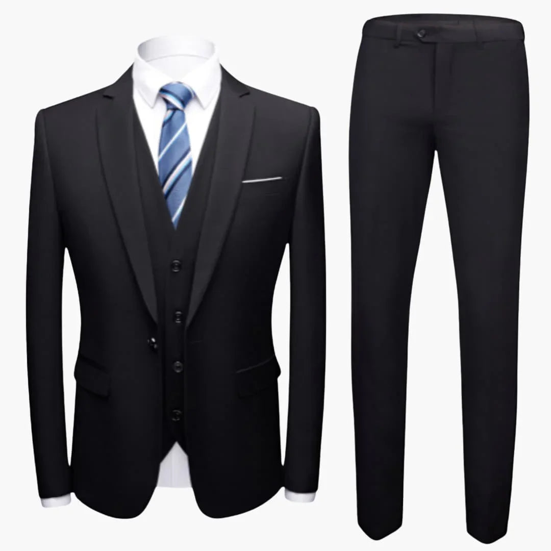 Bavane | Men's Three-Piece Suit with Single-Button Blazer and Vest