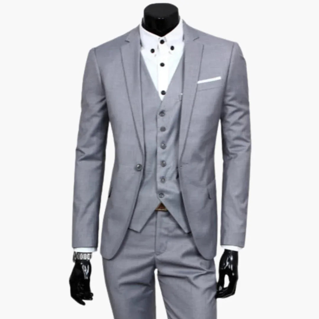 Bavane | Men's Three-Piece Suit with One-Button Blazer and Vest