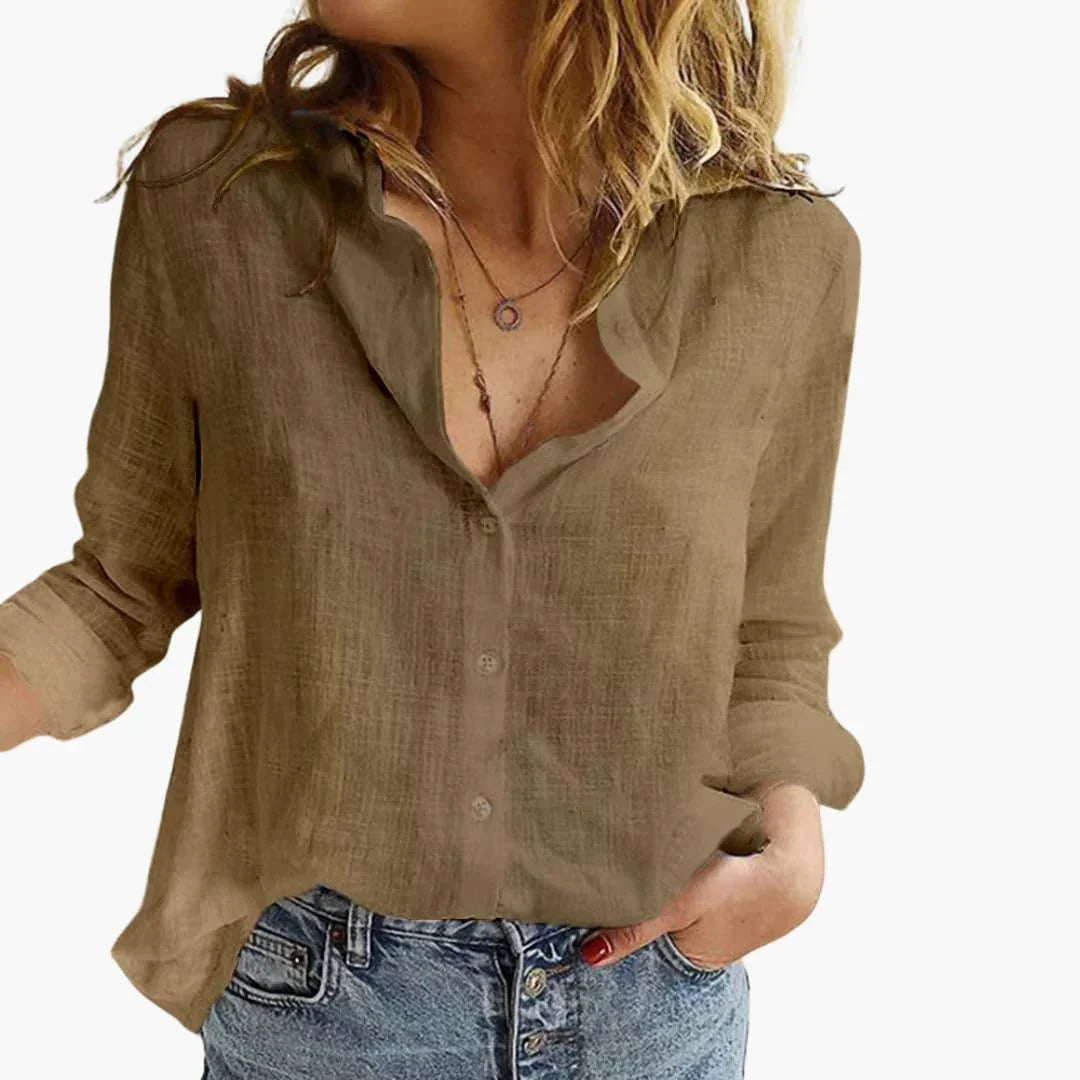 Bavane | Linen Long Sleeve Shirt for Women