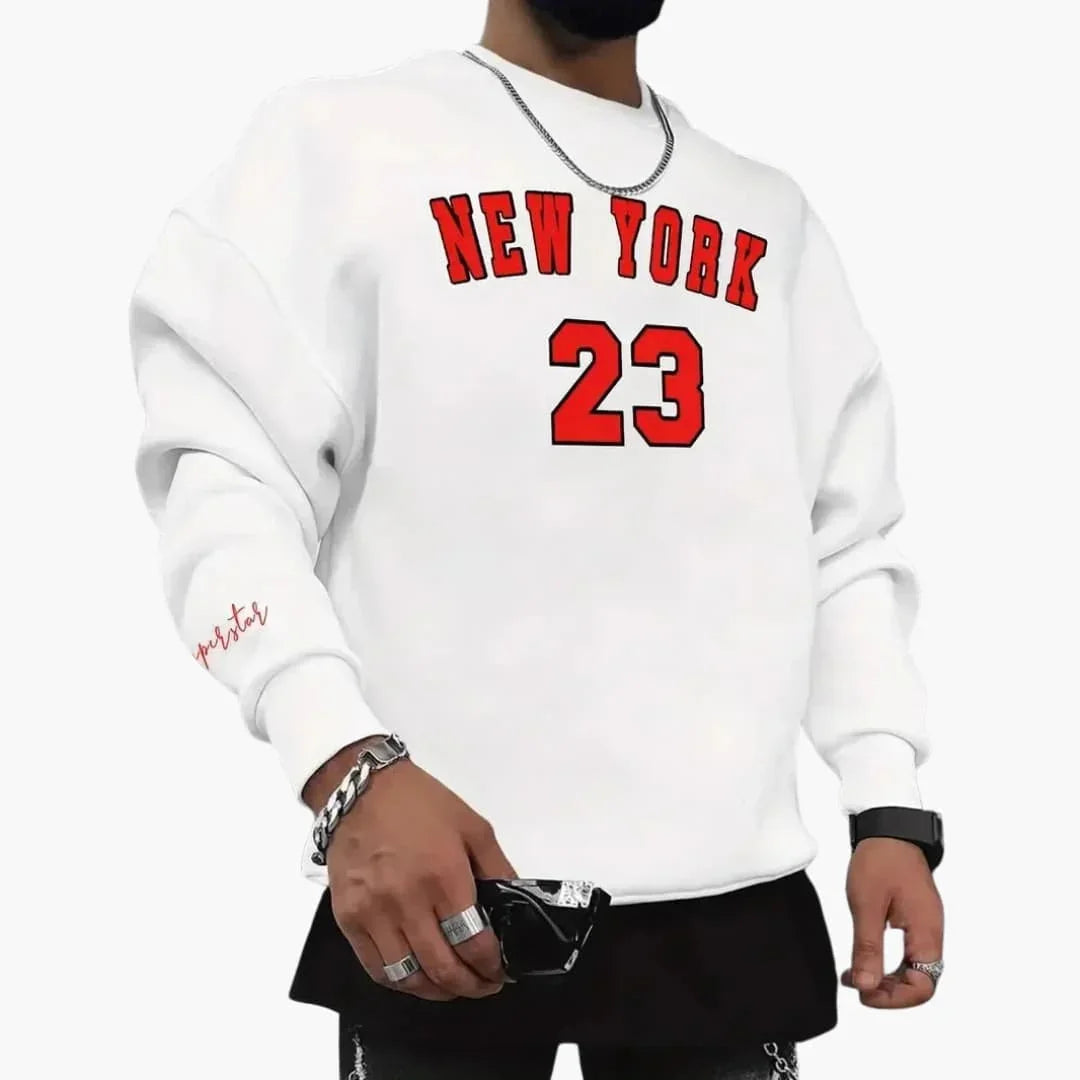 Bavane | Men's Sweatshirt with Round Neck and Ribbed Cuffs