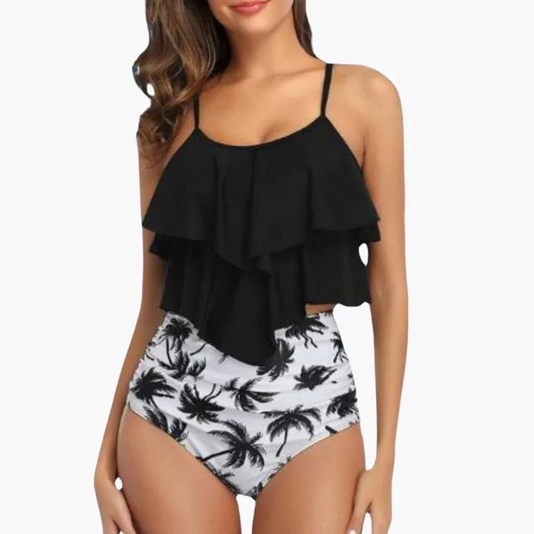 Bavane | Two-Piece Women's Tankini with Ruffles and Tummy Control
