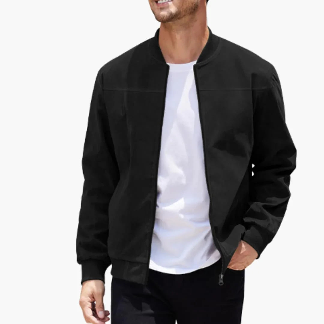 Bavane | Bomber jacket for men with ribbed collar and zipper
