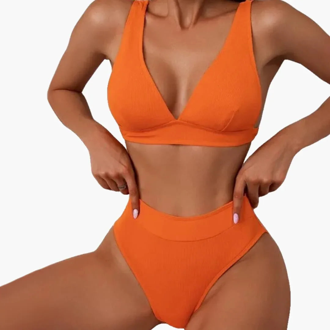 Bavane | Ribbed Women's Bikini Set with Wide Straps for Summer