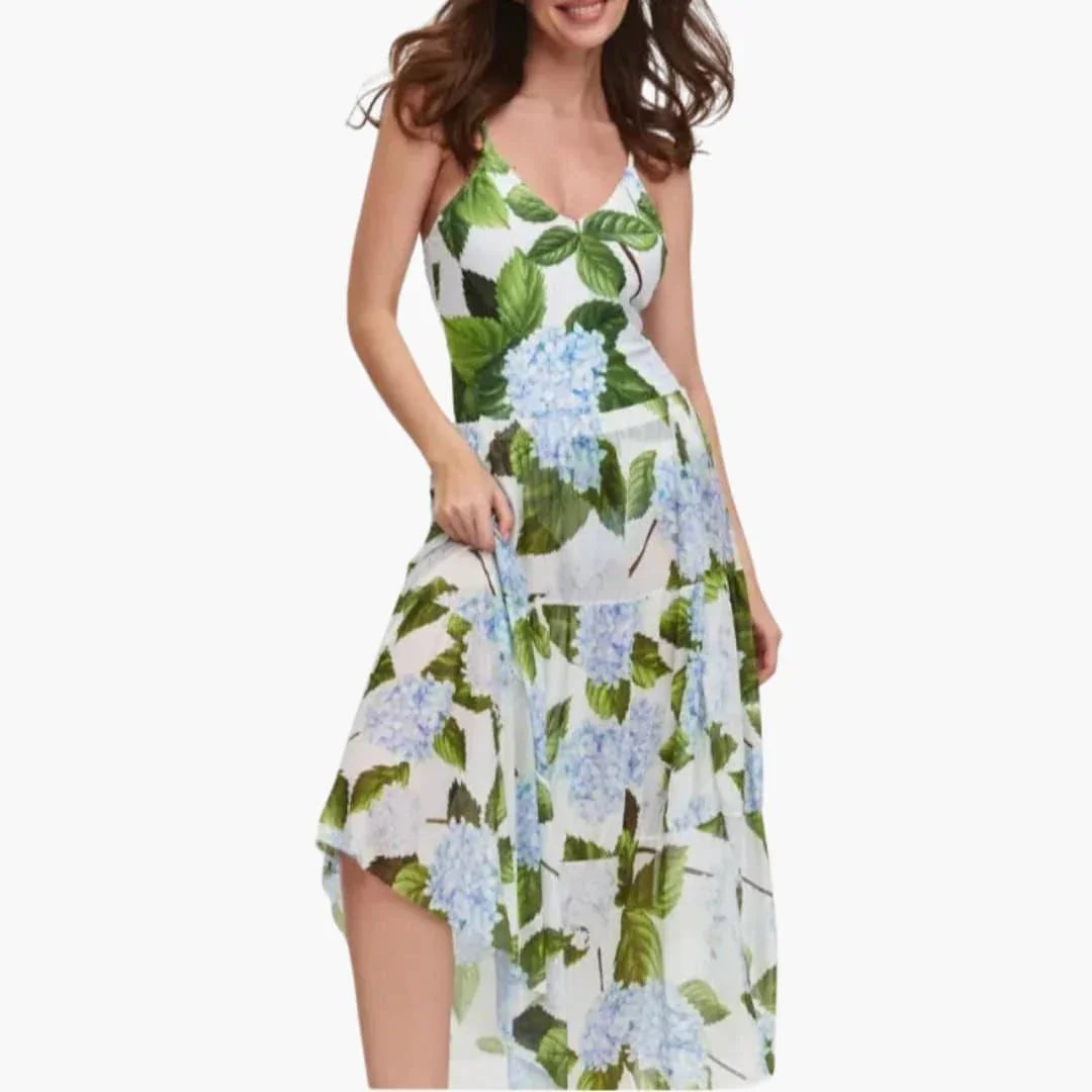 Bavane | Women's Floral Dress with Halter Neck Summer Dress for Women