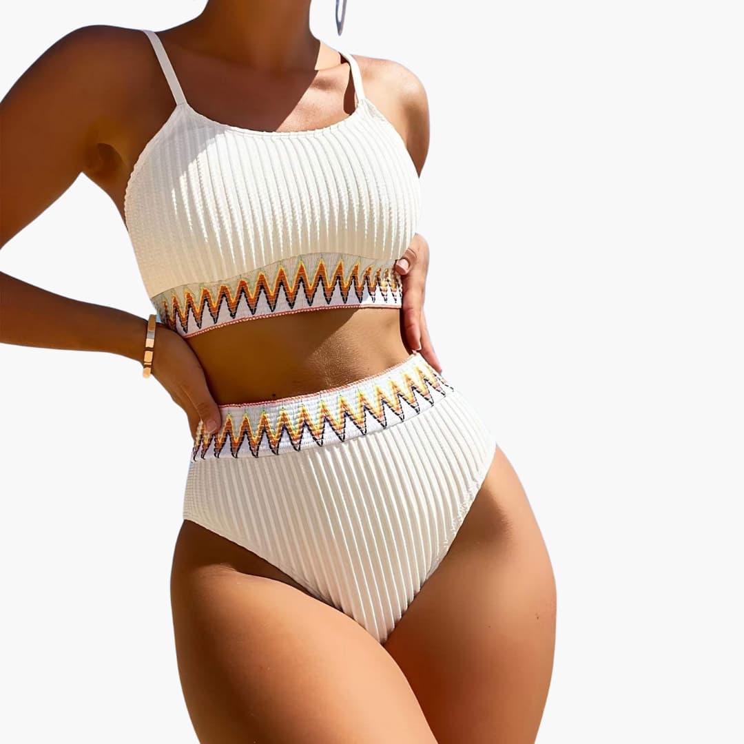 Bavane | Women's Bikini Set with Ribbed Top and High-Waisted Bikini Bottom