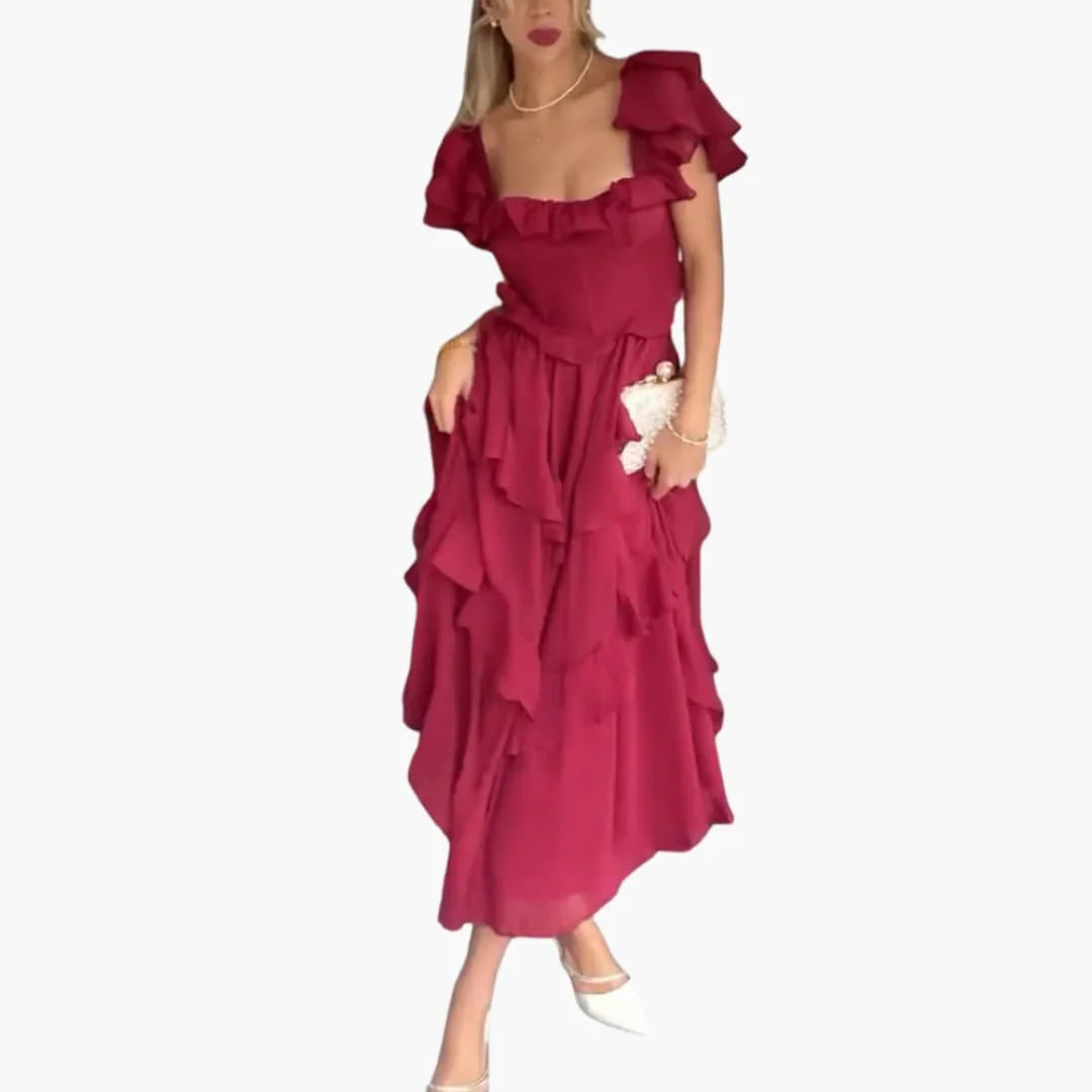 Bavane | Backless Dress - For Women with Ruffled Sleeves & Style