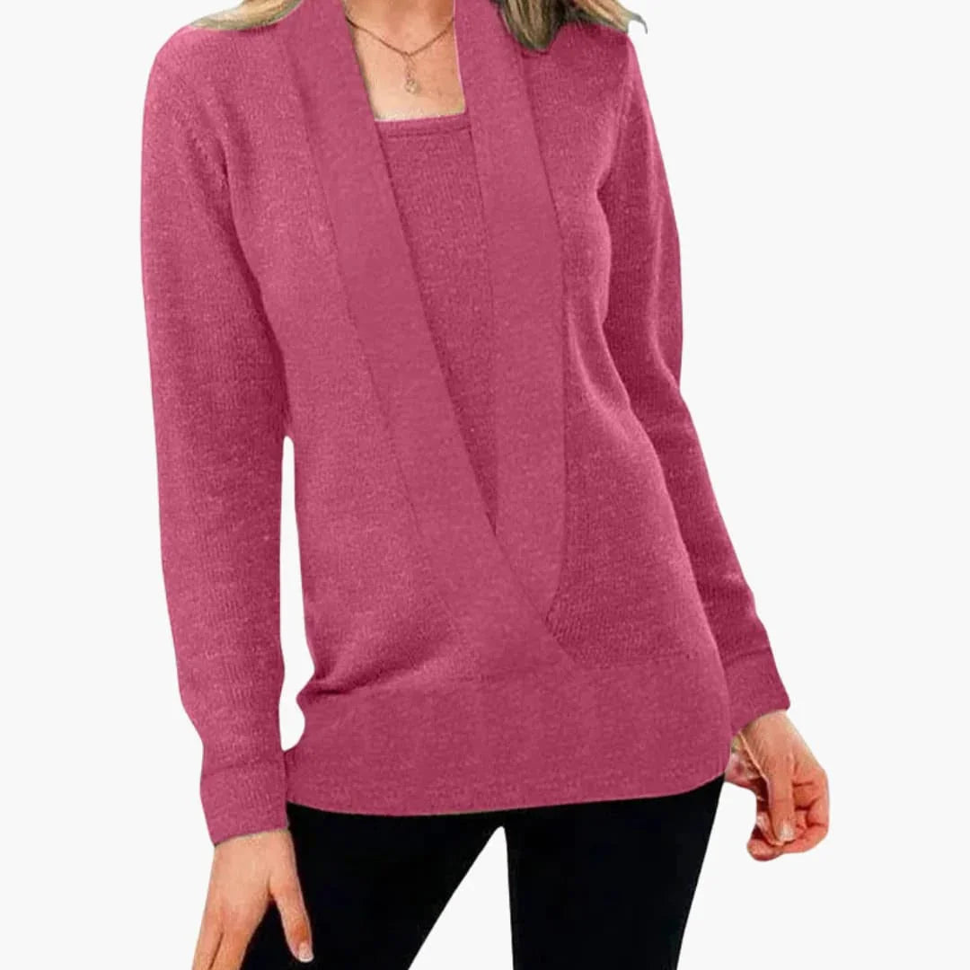 Bavane | Women's sweater with deep V-neck and long sleeves