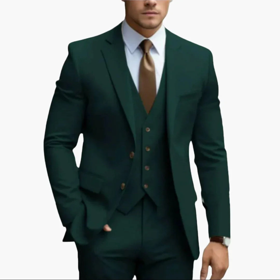 Bavane | Three-Piece Men's Suit with Notched Lapel and Slim Pants