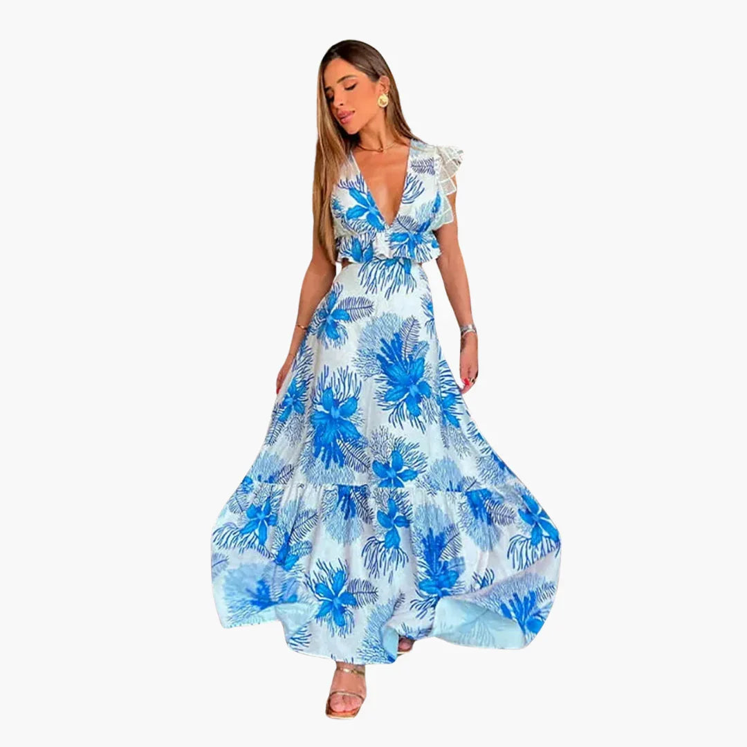 Bavane | Fashionable Lace Maxi Dress - Women's Elegant Evening Dress