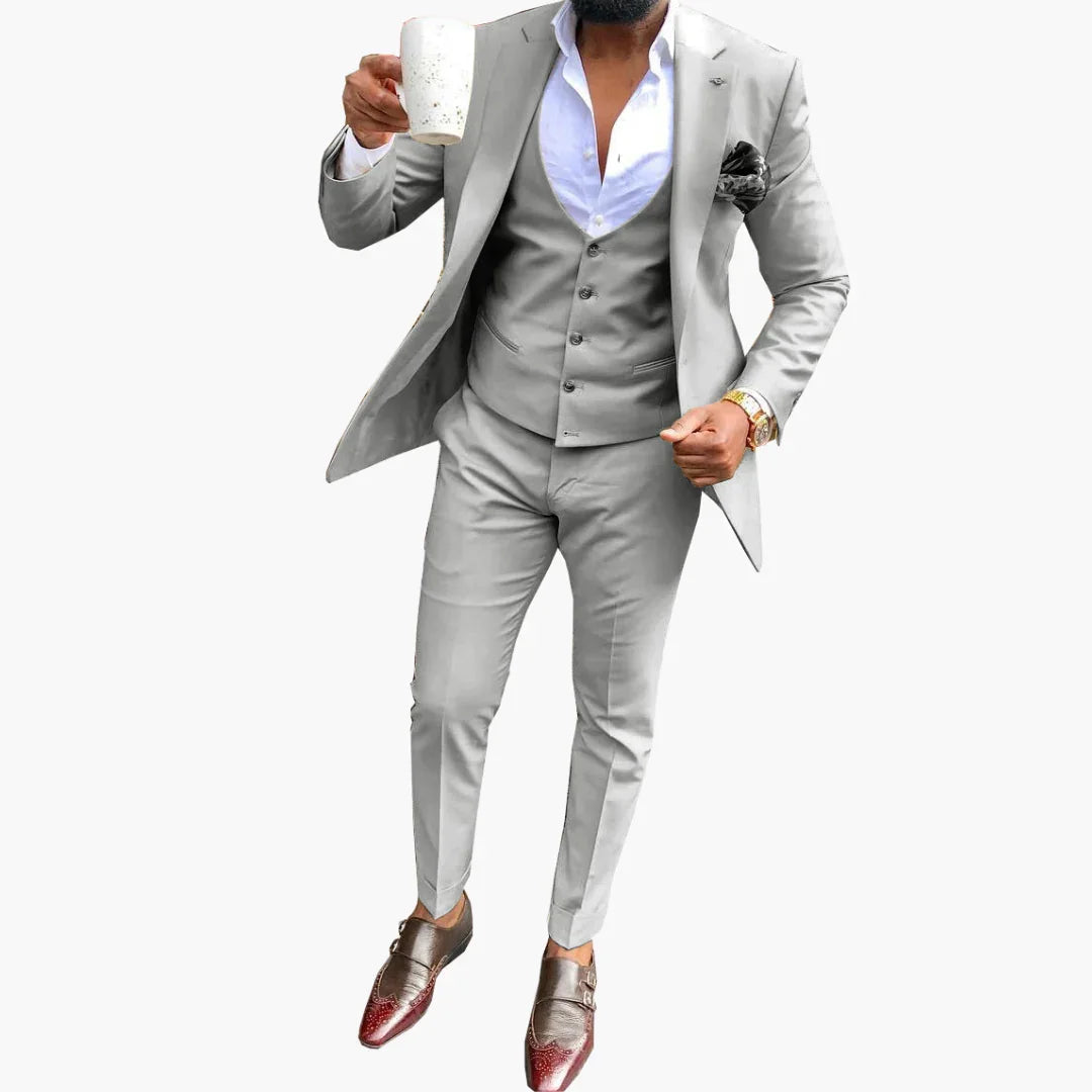 Bavane | Men's Suit Set with Vest and Breathable Blazer