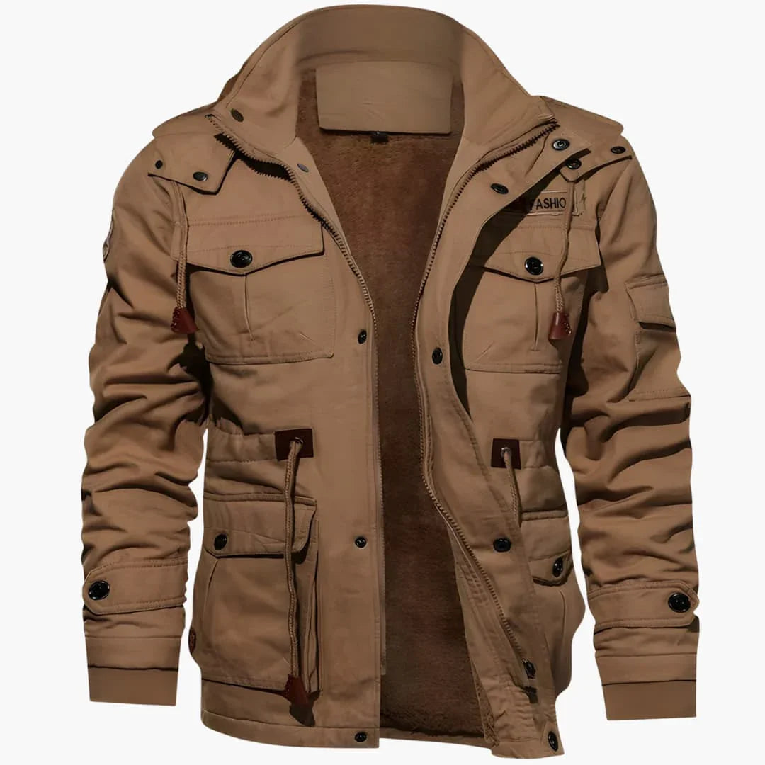 Bavane | Men's Field Jacket with Adjustable Hood and Multiple Pockets