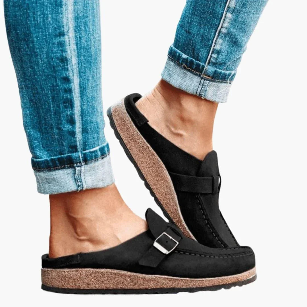 Bavane | Women's Slip-on Sandals with Round Toe and Flat Platform Sole