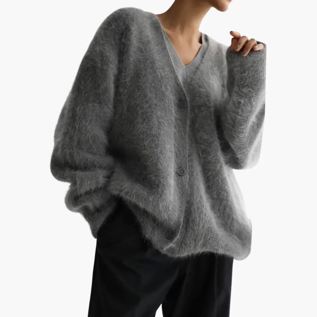 Bavane | Women's Cardigan with V-Neck and Button Closure