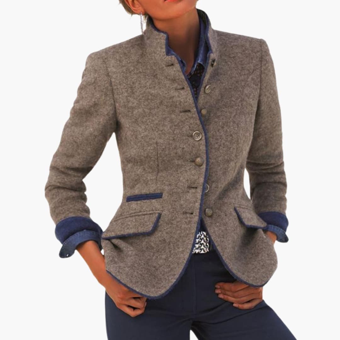 Bavane | Women's Blazer with Notched Lapel and Front Buttons