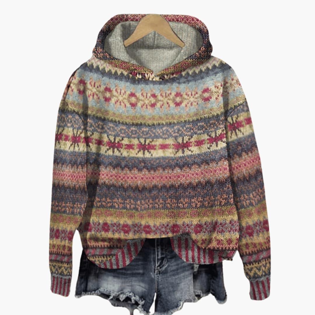 Bavane | Women's Pullover-Style Hoodie with Patterned Surface