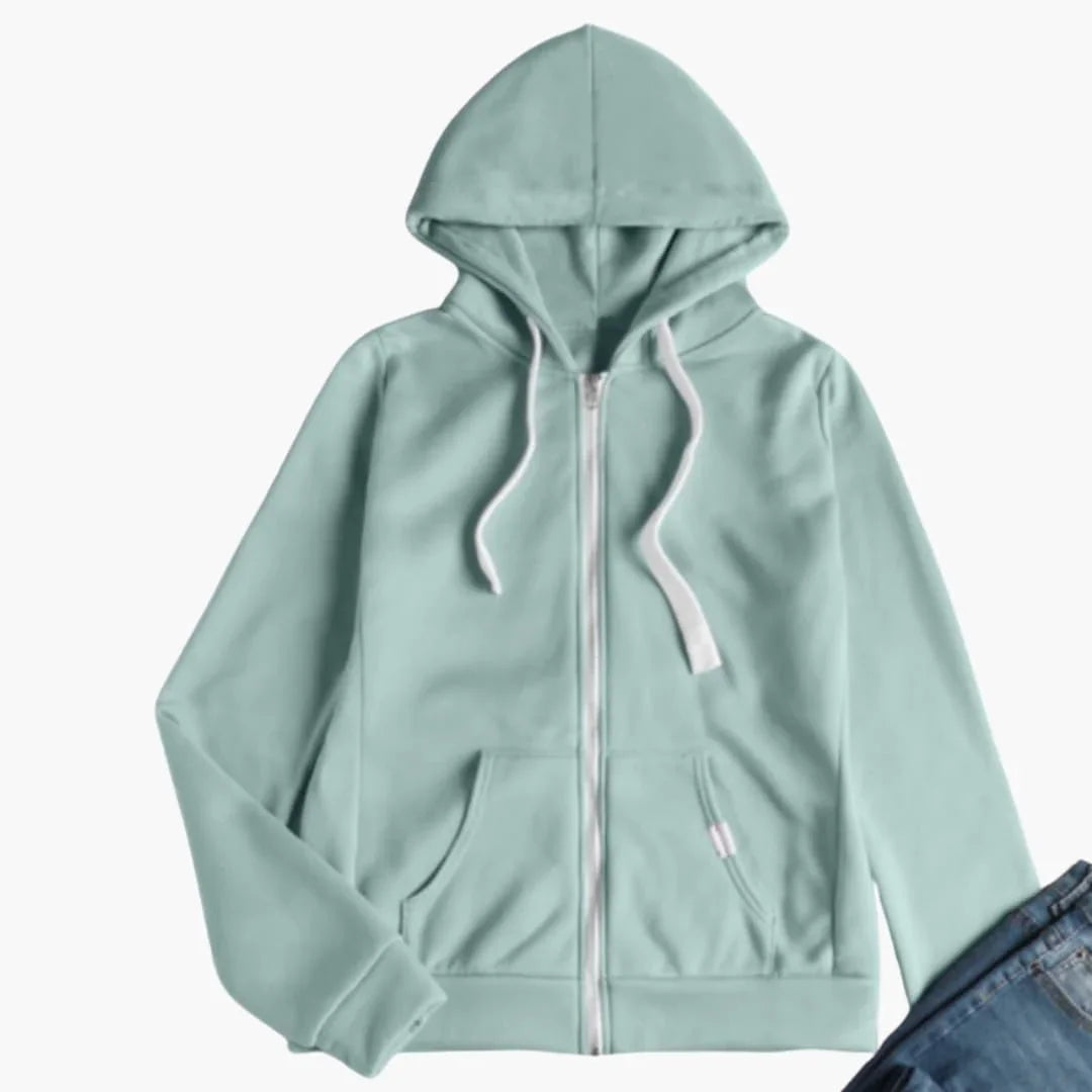 Bavane | Women's Hoodie with Front Zipper and Kangaroo Pocket