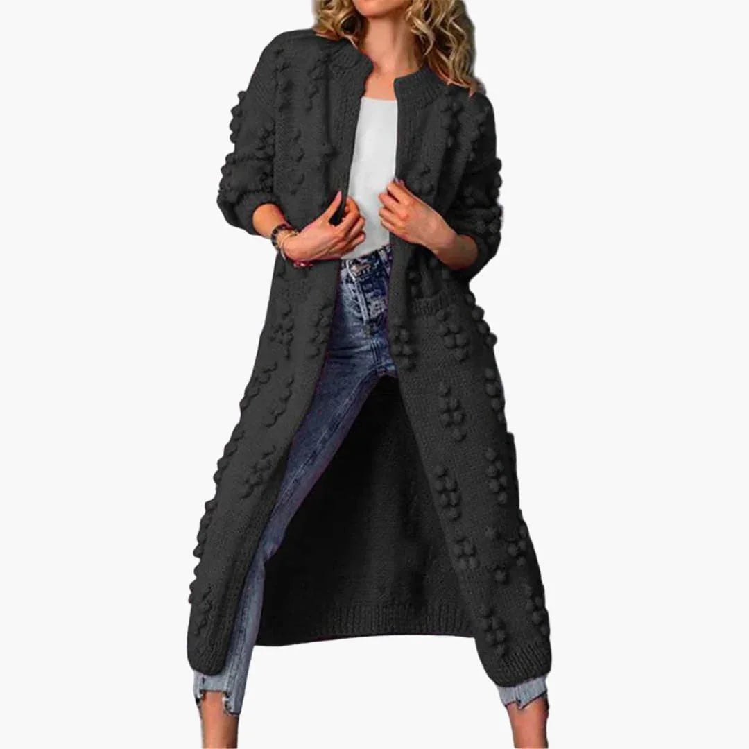 Bavane | Women's Long Cardigan with Open Design