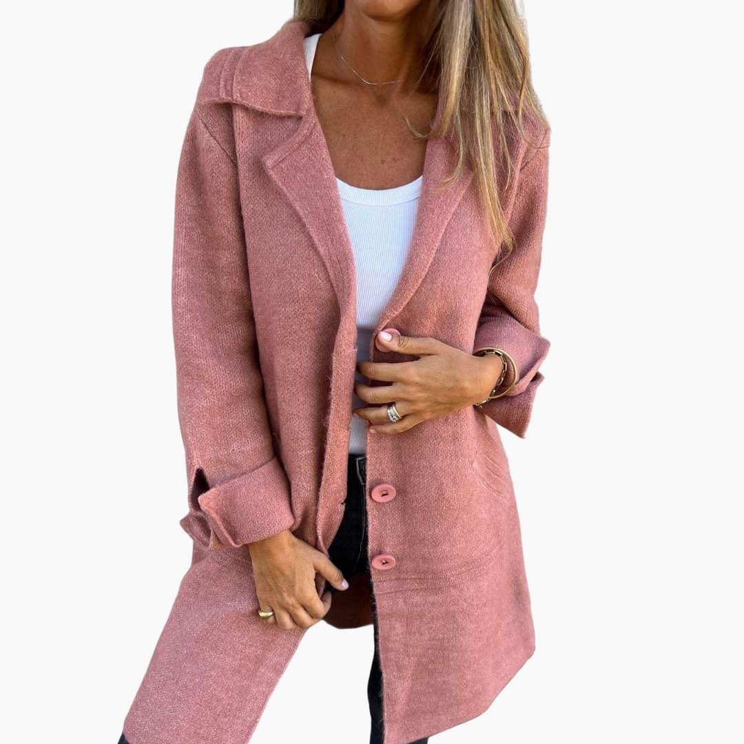 Bavane | Women's Coat with Button Closure and Front Pockets